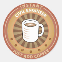 Ingeniero civil inmediato pegatinas redondas