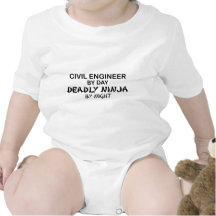 Ingeniero civil Ninja mortal por noche Camisetas
