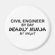 Ingeniero civil Ninja mortal por noche Iman De Nevera