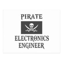 Ingeniero electrónico del pirata postales