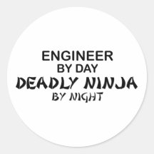 Ingeniero Ninja mortal por noche Pegatinas