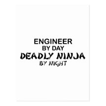 Ingeniero Ninja mortal por noche Postal