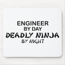Ingeniero Ninja mortal por noche Tapete De Raton