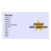 Ingeniero orgulloso de la nave tarjetas personales