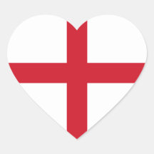 Inglaterra/bandera inglesa del corazón - Reino Uni Calcomanías Corazones Personalizadas