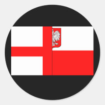 Inglés/diseño del polaco etiquetas redondas