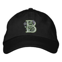 Inicial B del monograma de la flor Gorras Bordadas