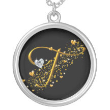 Inicial de la magia T del amor Pendiente Personalizado