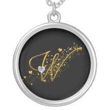 Inicial de la magia W del amor Colgantes Personalizados