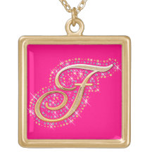 Inicial de oro F - collar lindo