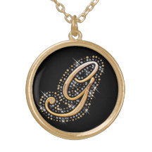 Inicial de oro G - collar