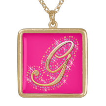 Inicial de oro G - collar lindo