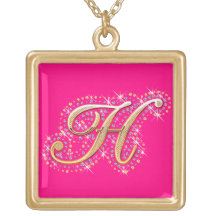 Inicial de oro H - collar lindo