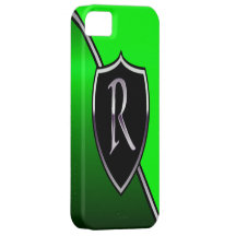 Inicial de plata R del monograma iPhone 5 Coberturas