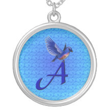 Inicial del monograma un collar del Bluebird