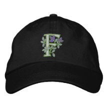 Inicial F del monograma de la flor Gorra De Beisbol