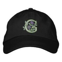 Inicial G del monograma de la flor Gorra De Beisbol Bordada