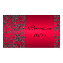 Inicial moderna negra roja de moda elegante femeni tarjeta de visita
