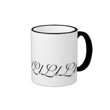 Inicial negra L taza del monograma de café del mod