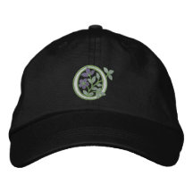 Inicial O del monograma de la flor Gorras De Beisbol Bordadas