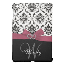 Inicial personalizada, rosa, damasco negro