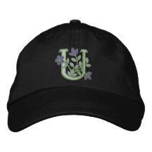 Inicial U del monograma de la flor Gorra De Beisbol Bordada