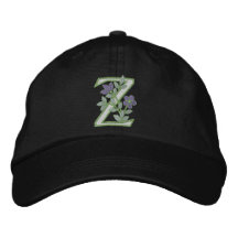 Inicial Z del monograma de la flor Gorra De Beisbol Bordada