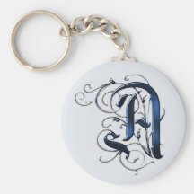 Iniciales A del vintage Llavero Personalizado