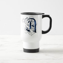 Iniciales A del vintage Taza
