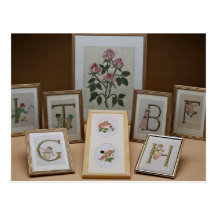 Iniciales bordadas inspiradoras en marcos postal