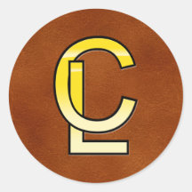 iniciales C y L en oro Etiqueta Redonda