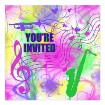 INIVITATION - MUSICAL - COLORES QUE BRILLAN INTENS INVITACIÓN PERSONALIZADA