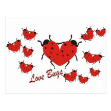 Insectos del amor tarjeta postal