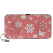 Insectos y flores blancos (rojo del vector de la a notebook altavoces