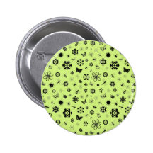 Insectos y flores (verde del vector de hierba) pin