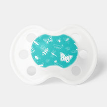 Insectos y mariposas blancos (fondo del vector del chupetes para bebés