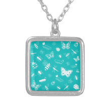 Insectos y mariposas blancos (fondo del vector del colgante personalizado