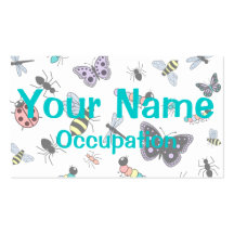 Insectos y mariposas coloridos del vector tarjetas personales