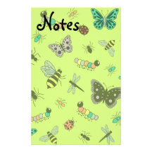 Insectos y mariposas coloridos (parte posterior de  papeleria de diseño