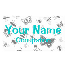 Insectos y mariposas lindos del vector tarjetas personales