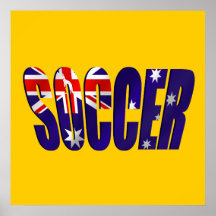 Insignia australiana de la bandera del fútbol posters