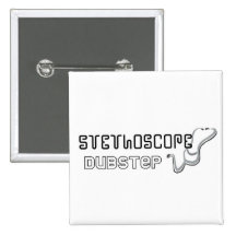 Insignia cuadrada de Dubstep del estetoscopio Pins