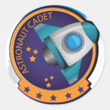 Insignia del cadete del astronauta pegatina redonda