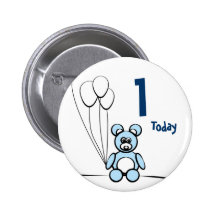 Insignia del cumpleaños del peluche - muchacho pins