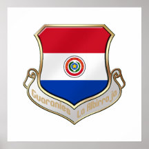 Insignia del emblema del escudo de Paraguay para G Poster