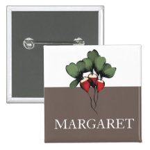 insignia vegetal del botón de la etiqueta del nomb pins