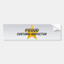 Inspector de aduanas orgulloso etiqueta de parachoque