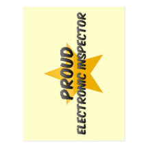 Inspector electrónico orgulloso tarjeta postal