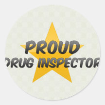 Inspector orgulloso de la droga pegatina