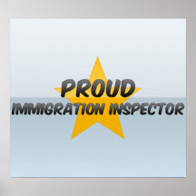 Inspector orgulloso de la inmigración posters